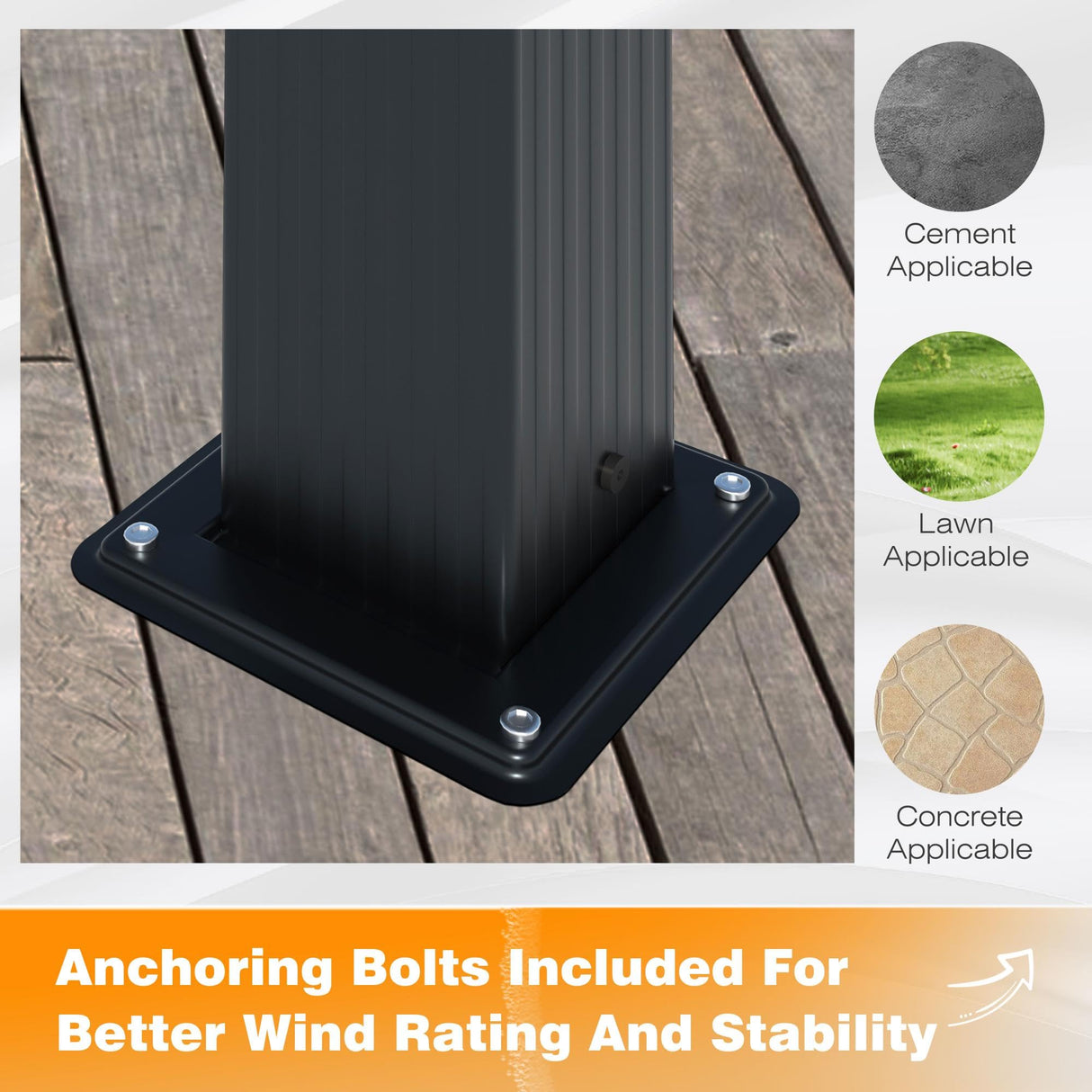 MUPATER 12' X 16' Outdoor Retractable Aluminum Pergola with Weather-Resistant Canopy for Backyard Deck Garden Grey MUPATER