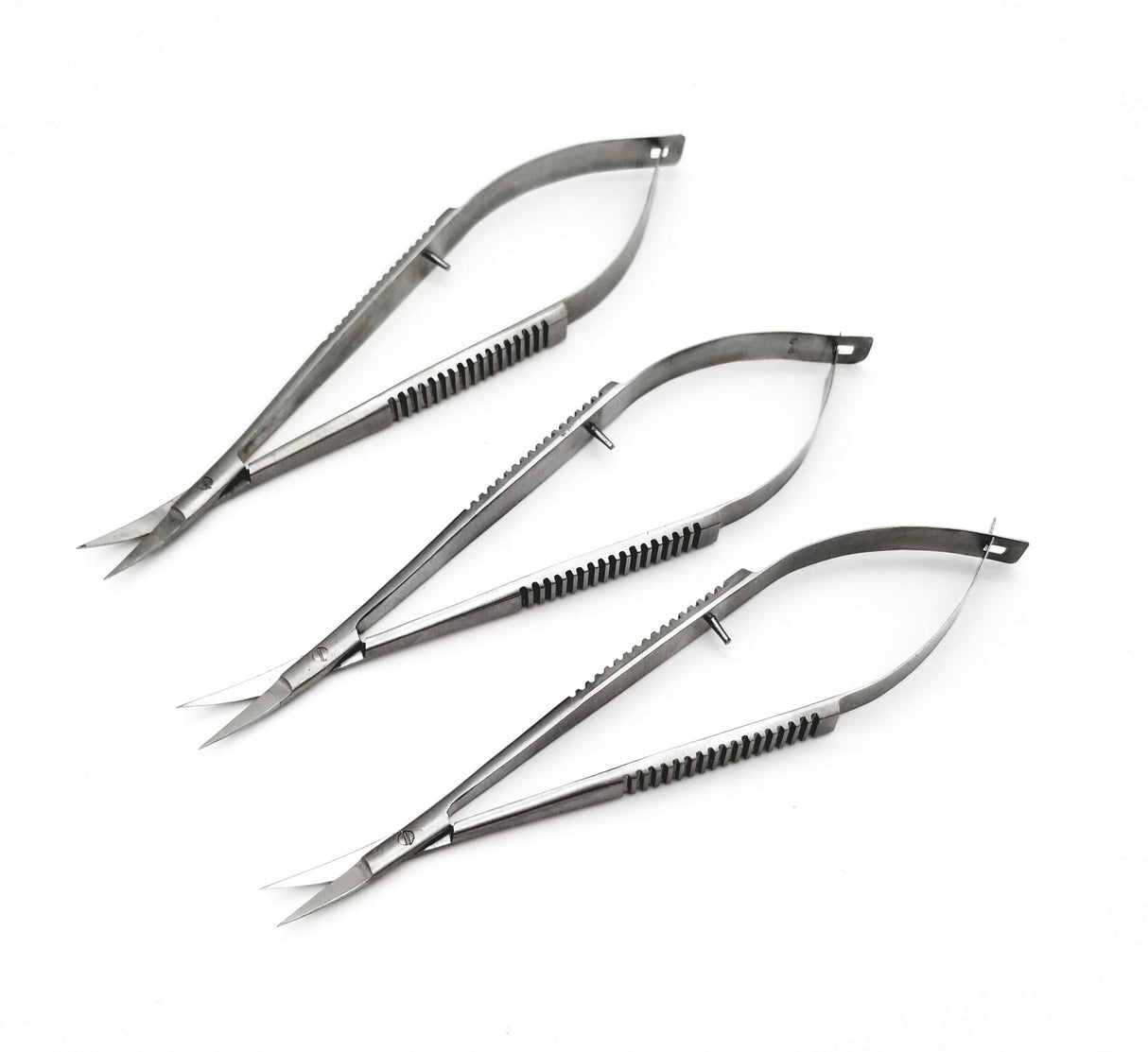 ARTMAN INSTRUMENTS Micro Castroviejo Scissors 5.5" Curved – Set of 3, Micro Stitch & Thread Cutting, Embroidery, Spring Action, Extra Sharp, Squeezable Surgical Scissors for Dental, ENT Artman Instruments