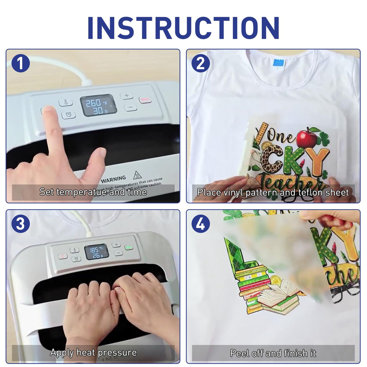 IMREN Heat Press Machine, 12" x 10" Portable Heat Press for T Shirts and Hoodies,Heat Press for Sublimation,Vinyl,Heat Transfer Project, Heat Press Machine with Heat Press Pad - Blue Imren