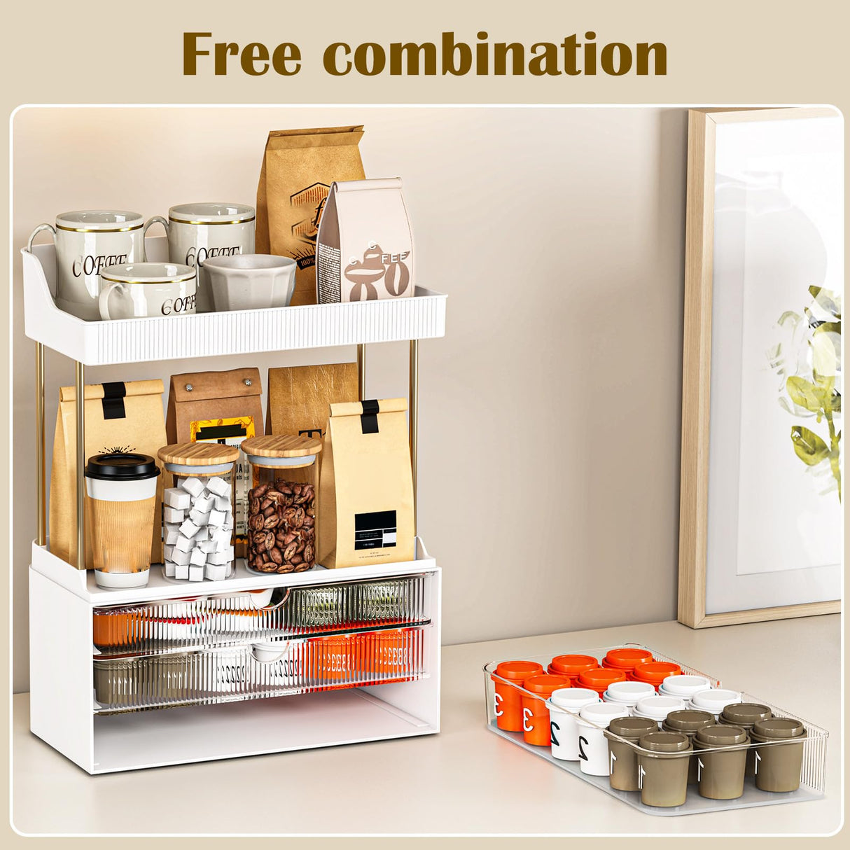 caktraie 5 Tiers Bathroom Counter Organizer - 3 Drawers Makeup Organizer, Cosmetic Storage Drawer for Dresser Countertop and Bathroom Vanity for Large Skincare, Perfume, Clear caktraie