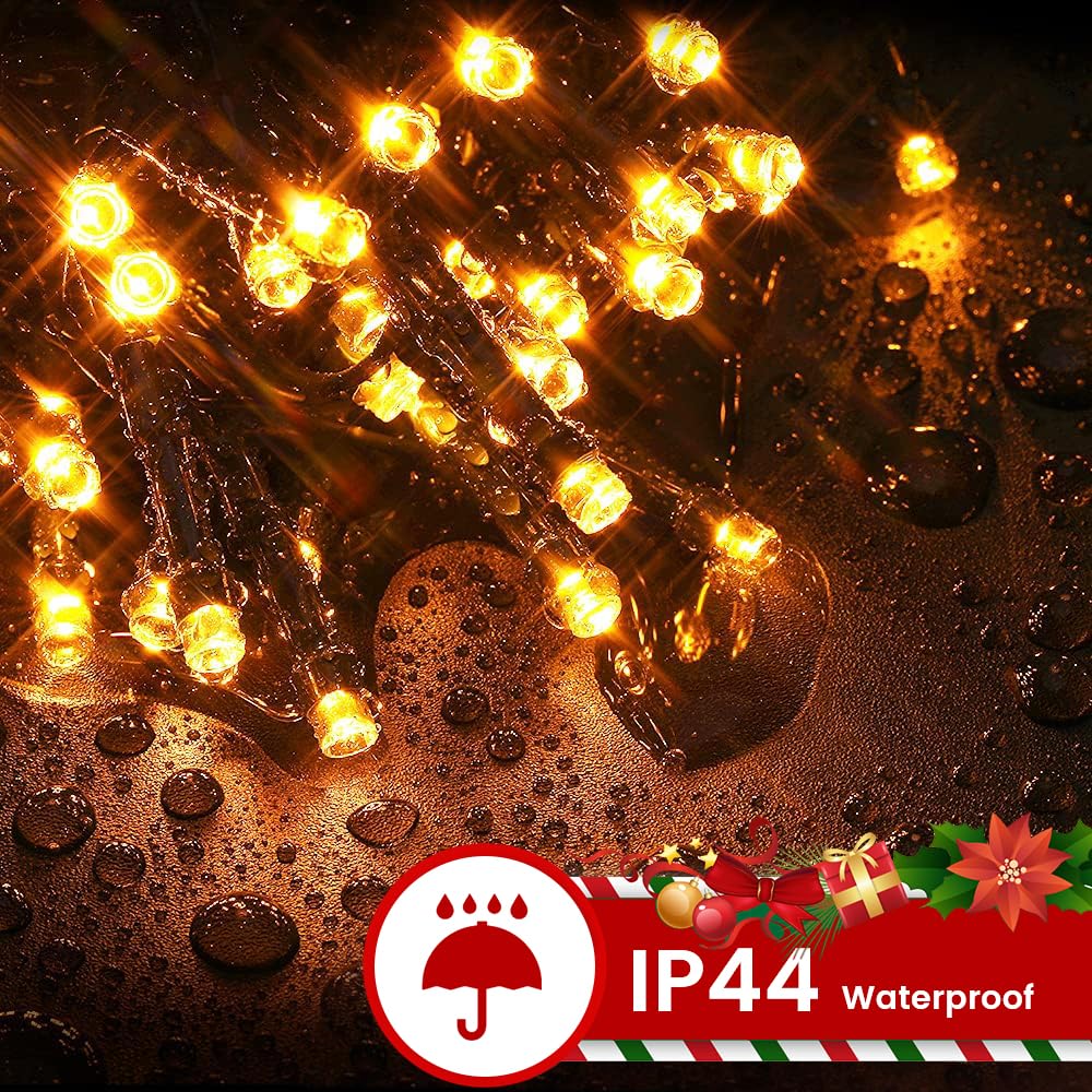 Areker 82ft 1000LED Christmas Lights Outdoor Indoor, Green Wire Christmas String Lights Plug in, Ultra Bright 8 Modes Waterproof Fairy Lights for Xmas Tree Party Wedding Decoration, Warm White Areker