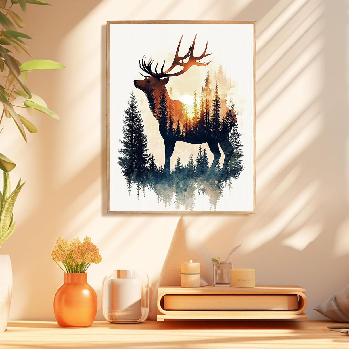 hkejoi Deer Diamond Art Kits for Adults, Animal Diamond Painting Kits for Adults Deer, 5D Diamond Painting Animal Diamond Art Painting for Gifts Home Wall Decoration 12''W x 16''L hkejoi