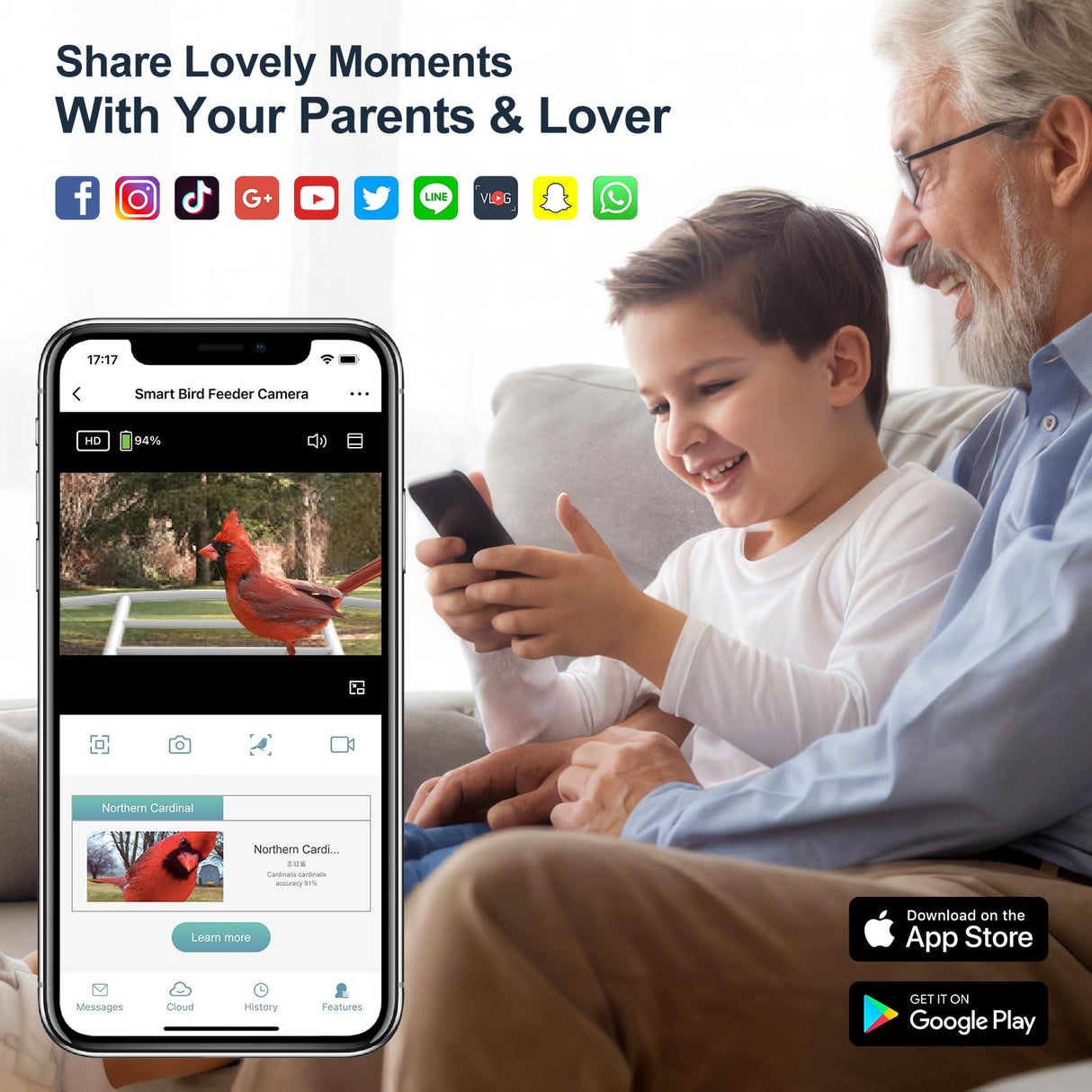 BROAIMX Smart Bird Feeder Camera, Free AI Forever, 1080P HD Camera Auto Capture Bird Videos & Solar Panel, App Notify When Birds Detected, Bird House BROAIMX