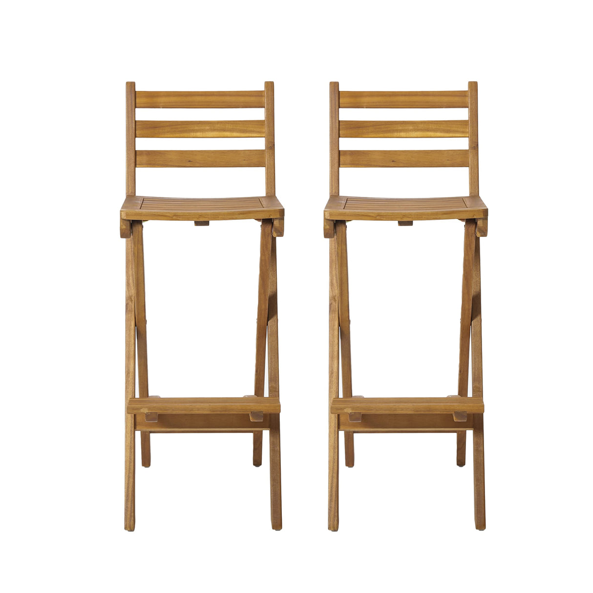 Christopher Knight Home Tundra Outdoor Foldable Wood Barstool Set, 2-Pcs Set, Natural Christopher Knight Home