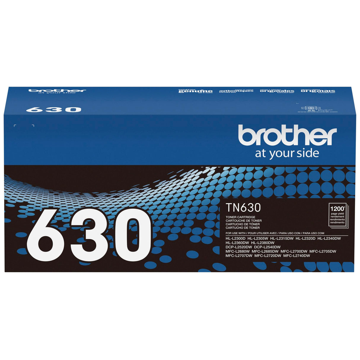 Brother Genuine Standard Yield Toner Cartridge, TN630, Replacement Black Toner, Page Yield Up To 1,200 Pages, Amazon Dash Replenishment Cartridge Brother