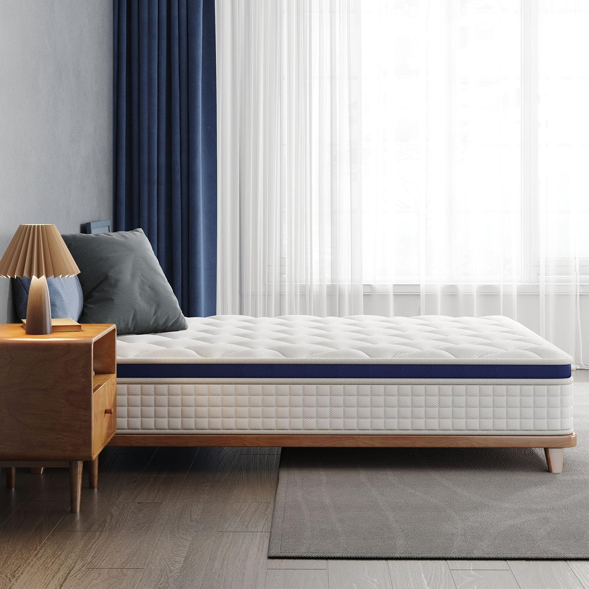 Crystli Full Size Mattress Bed in A Box, 10 Inch Hybrid Mattress with Zero Pressure Foam, Innerspring Mattress for Pressure Relief, Motion Isolation, Medium Firm, CertiPUR-US Certified Crystli