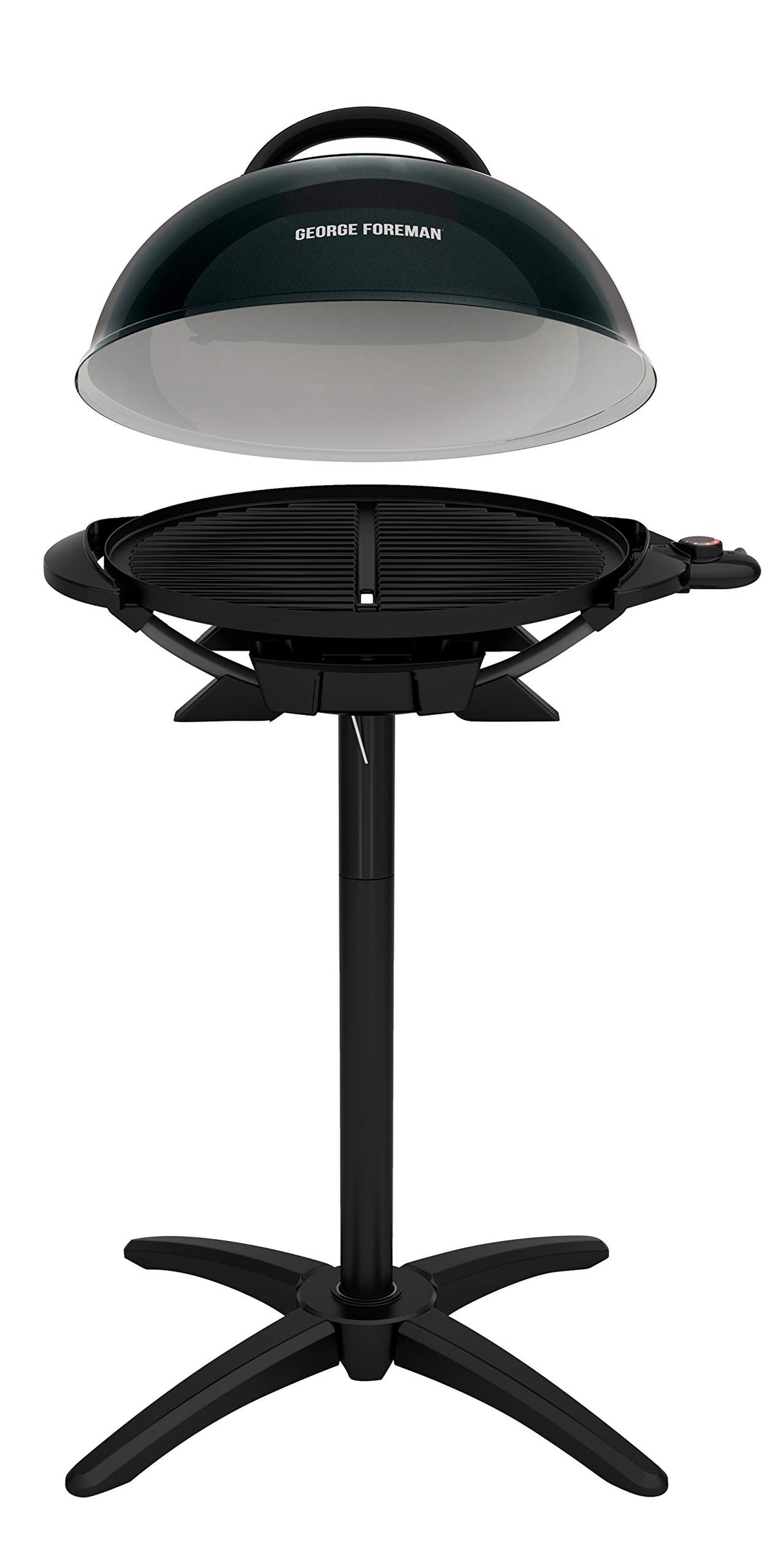George Foreman Indoor/Outdoor Electric Patio Grill, Apartment Approved, 15-Serving, Removable Stand, Black George Foreman