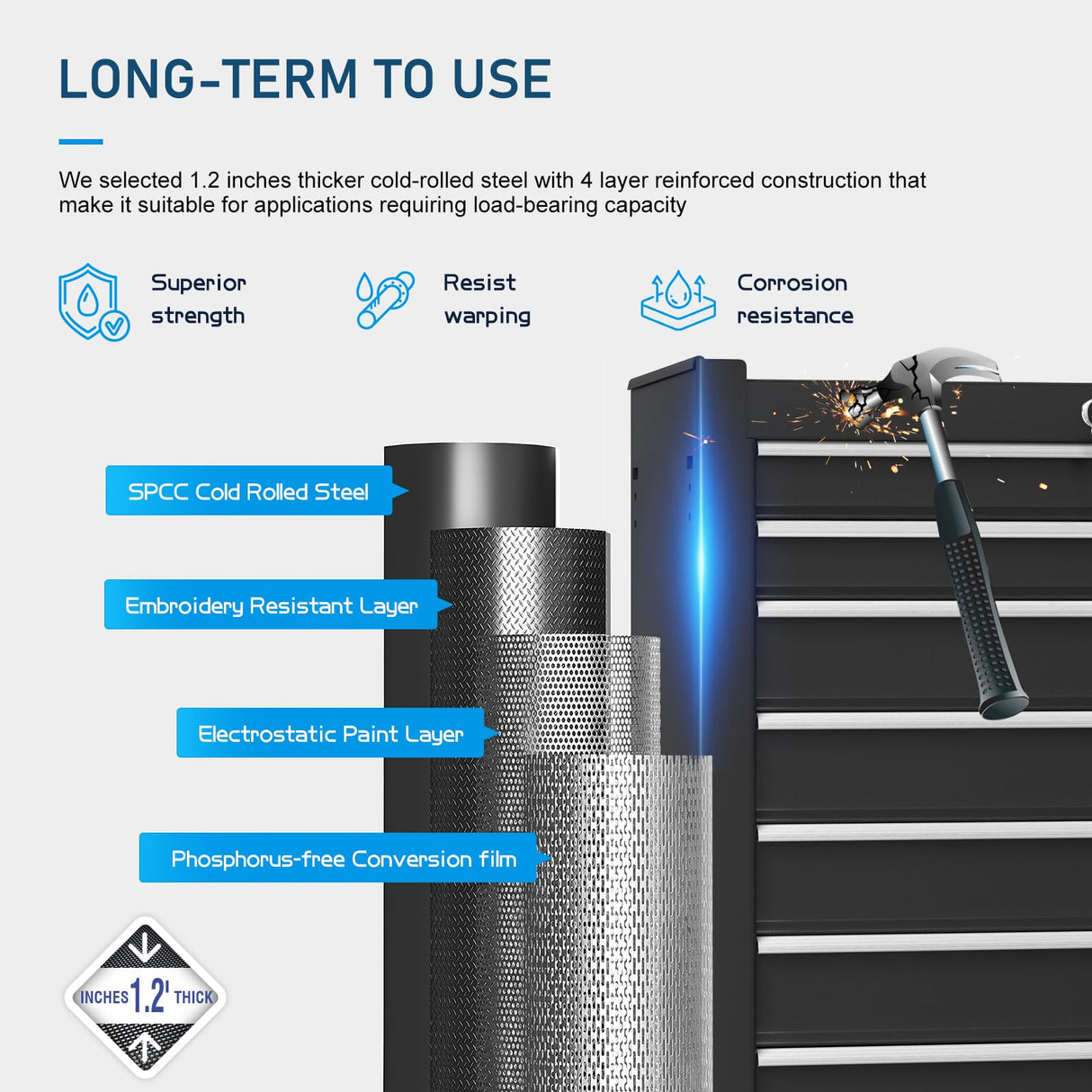 7-Drawers Rolling Tool Chest Tool Box Organizer with Lockable, Metal Rolling Tool Cart Tool Storage Toolbox, Tool Cabinet Rolling Tool Box with Drawers for Garage, Workstation, Workshop, Home Repair CMFYDAILY