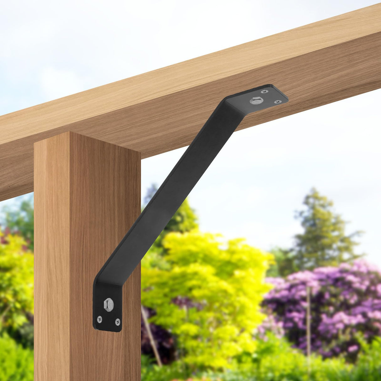 Rasugarlary Angle Brackets 4 Pcs 7.3" Inside Mount 45-Degree Angle Corner Braces Inside Joint for Wood Post and Beam Desk Edge Box Pergola Gazebo DIY Kit Rasugarlary