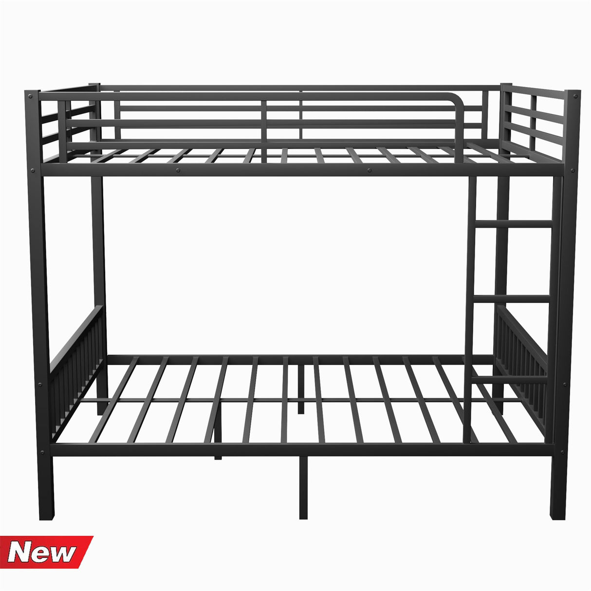 LEEKAF Stronger & Higher Quality Heavy Duty Steel Metal Queen Over Queen Size Bunk Bed, More Stable Thickened Bunk Queen Bed with Enhanced Legs & Slats (Faster Assembly) (Queen Over Queen-1) LEEKAF