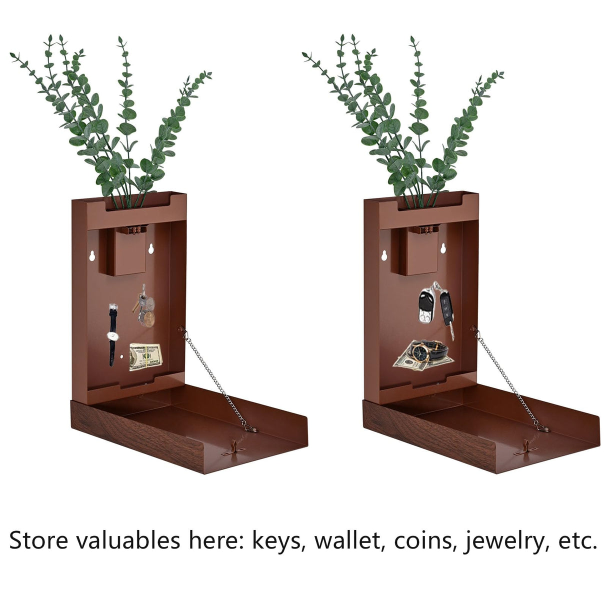 MODorlia Hidden Gun Storage,Wall-Mounted Flower Pots Vase Simulation Eucalyptus Farmhouse Wall Decor Suitable for Indoor Fake Plants Living Room Bedroom Kitchen Home Office Decoration MODorlia