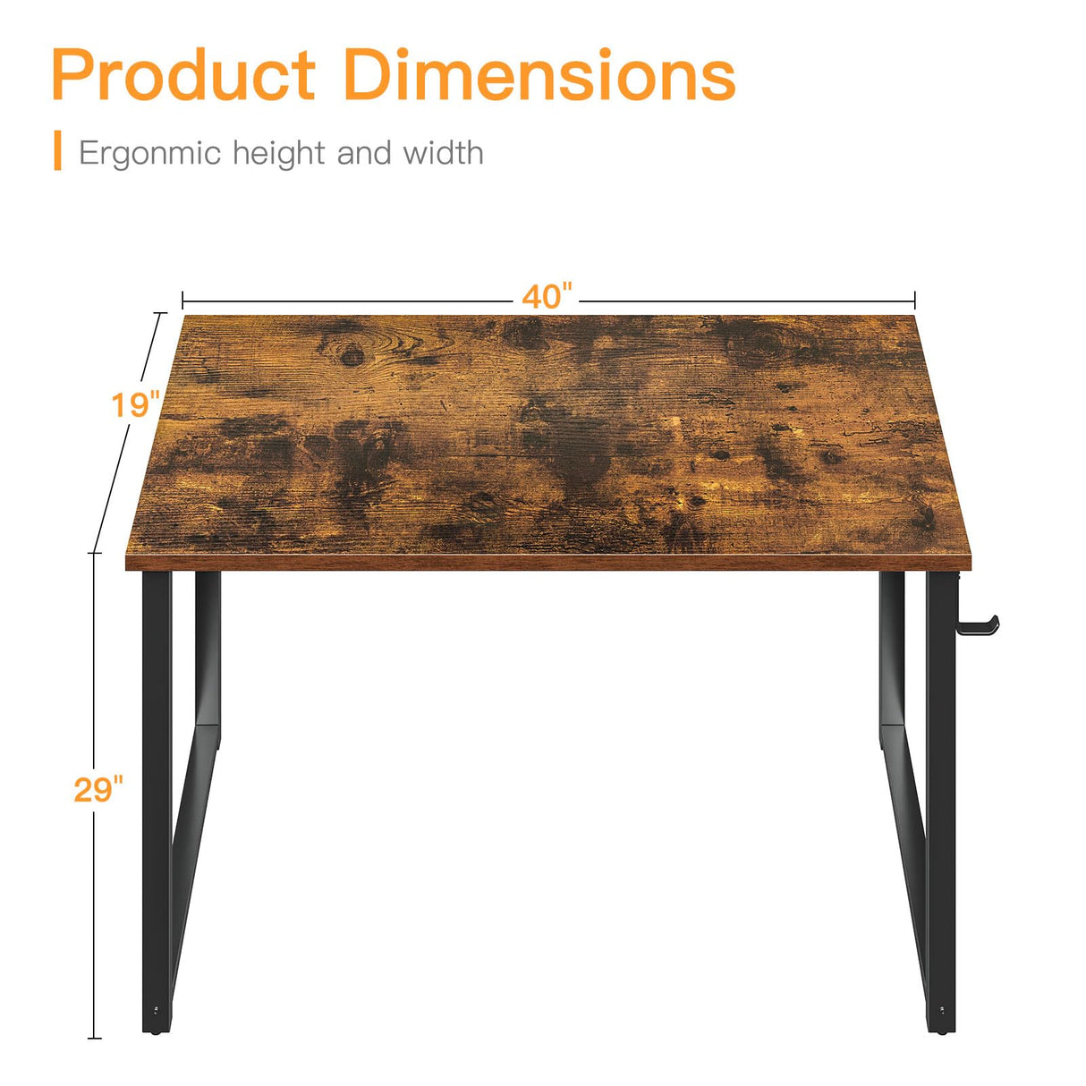 Coleshome 40 Inch Computer Desk, Modern Simple Style Desk for Home Office, Study Student Writing Desk, Vintage Coleshome