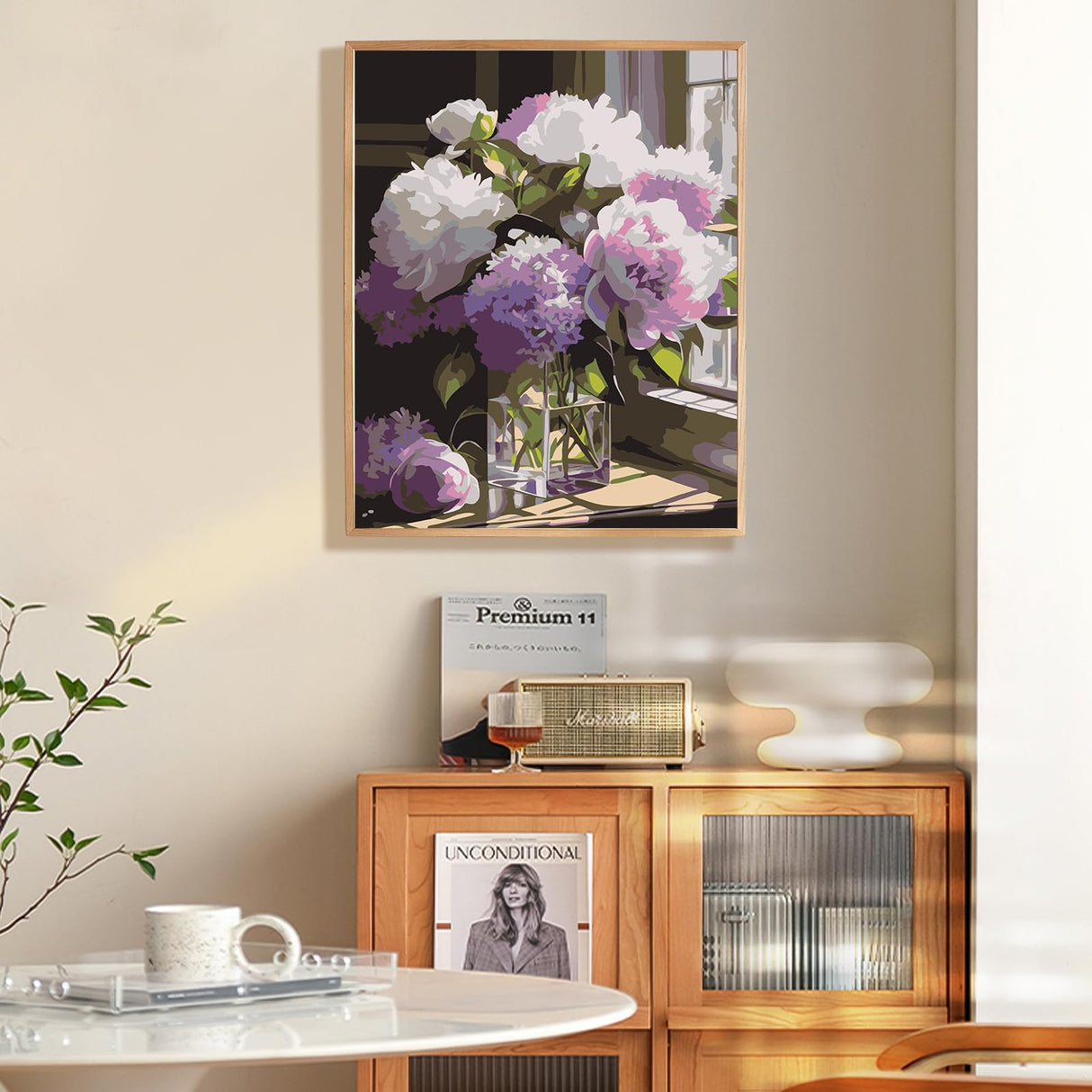 Fountor Paint by Numbers Kit for Adults Beginner, Flower Adult Paint by Number Kits on Canvas Without Frame, Windowsill Flowers Acrylic Oil Paint by Numbers for Home Decor Gift 16” W x 20”L Fountor