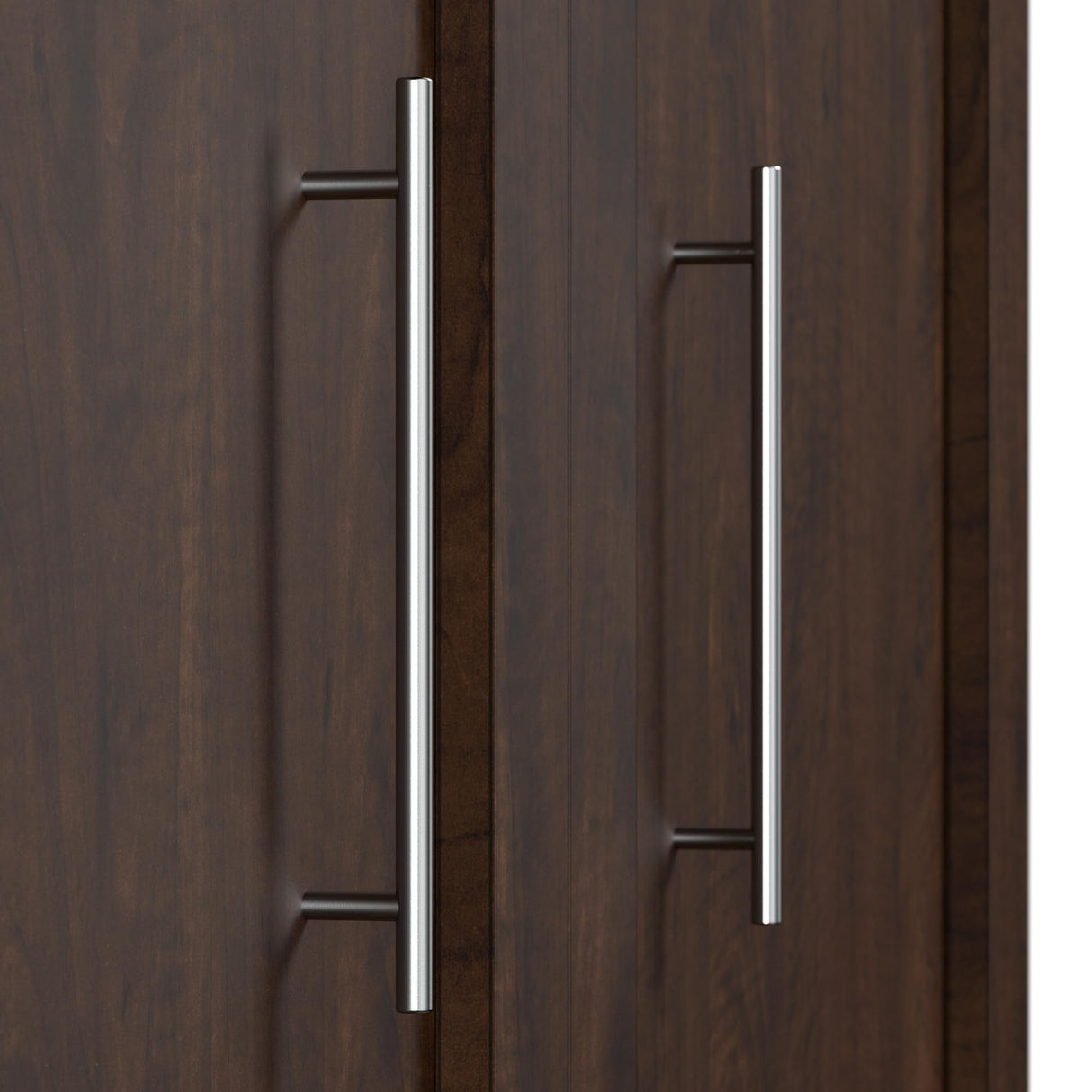 Bestar Pur Full Murphy Bed and 2 Shelving Units with Drawers, 109-inch Space-Saving Wall Bed Bestar