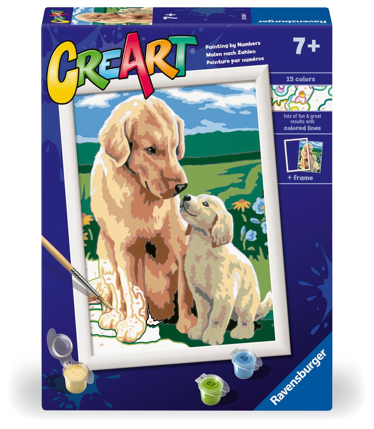 Ravensburger Motherly Love Paint by Numbers Kit for Kids - 20048 - Painting Arts and Crafts for Ages 7 and Up Ravensburger