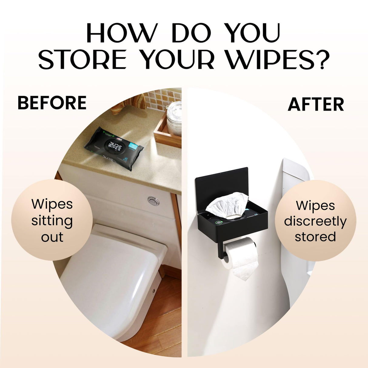 Day Moon™ Matte Black Toilet Paper Holder with Shelf, Wipe Holder for Bathroom Flushable Wipes Dispenser Toilet Paper and Wipes Holder Toilet Paper Holder with Storage, Toilet Paper Holder Wall Mount Day Moon Designs