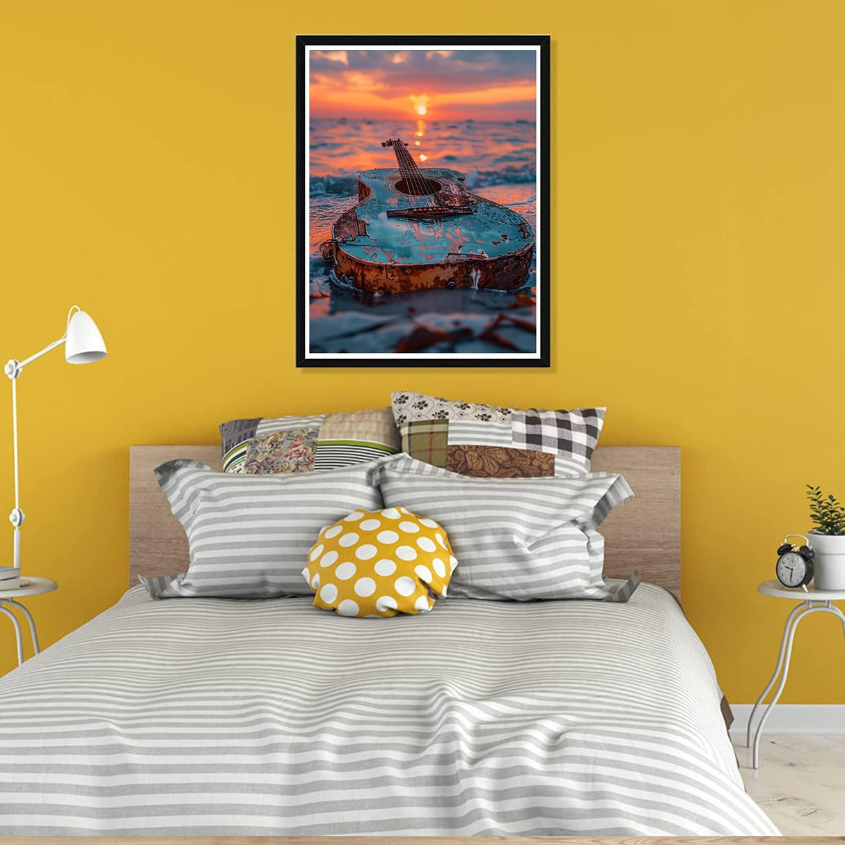 Pavemlo 5D Diamond Art Kits for Adults Guitar, Full Drill Diamond Art Pictures Paint with Diamonds, DIY Cross Stitch Jewel Art Rhinestone Craft for Home Wall Decor (12X16 Inch)@z283 Pavemlo