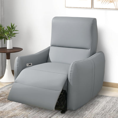 QicoFelix Electric Power Recliner, Wall Hugger Electric Recliner Chairs with USB Ports Sofa PU Leather Recliner for Living Room/Small Spaces