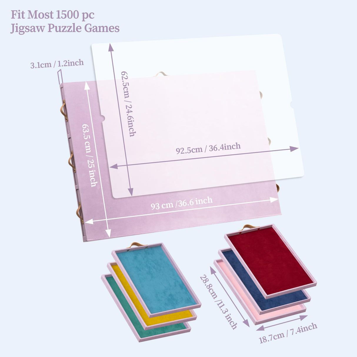 Jigpal Jigsaw Puzzle Table with Integrated Adjustable Stand/Bracket and Cover, 3-Tilting-Angle Portable Puzzle Board with 6 Sorting Drawers, Non-Slip Flannelette Covered for Up to 1500 Pieces