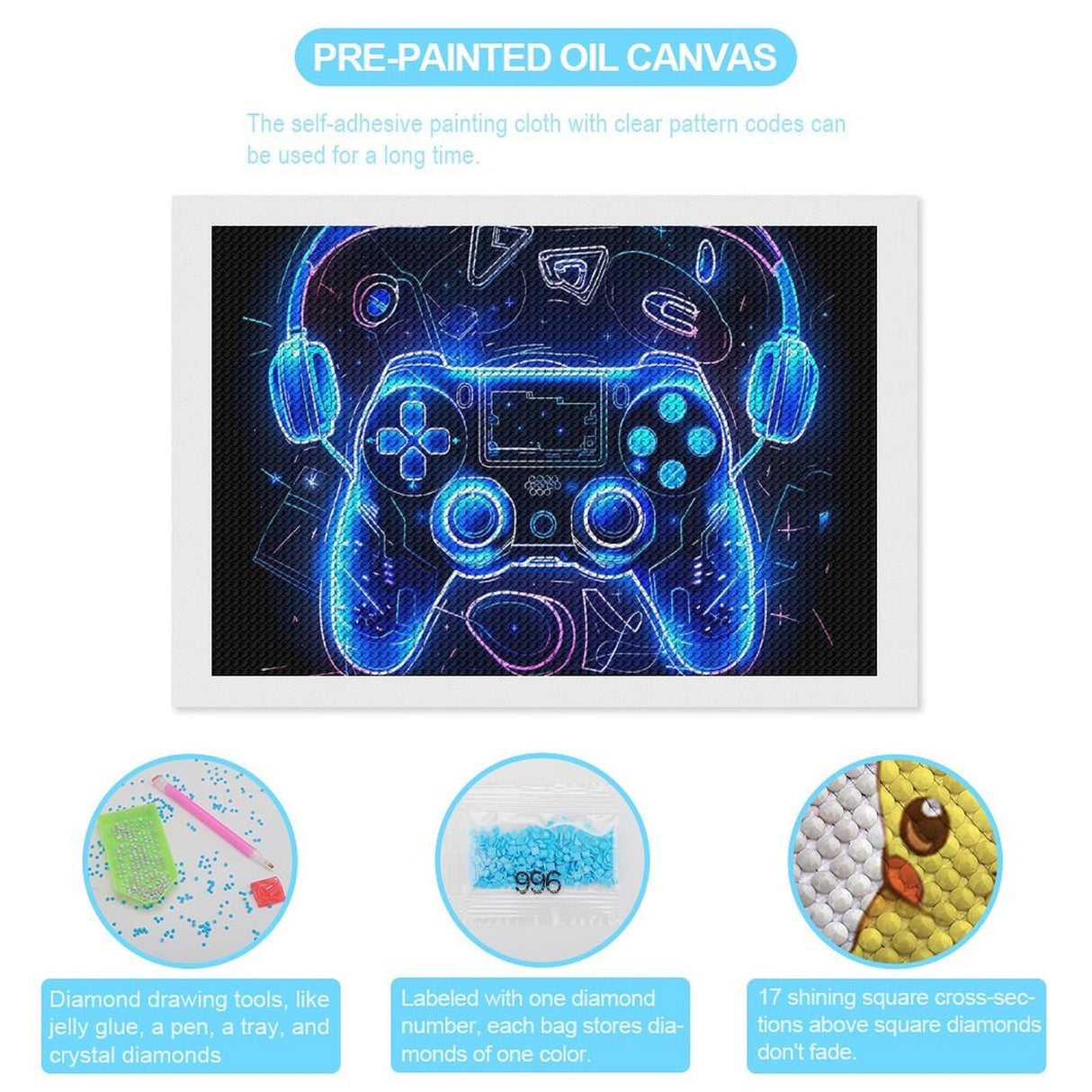 5D Diamond Painting Kits for Adults, Video Games Print Diamond Art Kits for Beginners, DIY Full Drill Paint with Round Diamond Dots, Home Wall Decor 8"x12" WoodArtSupply