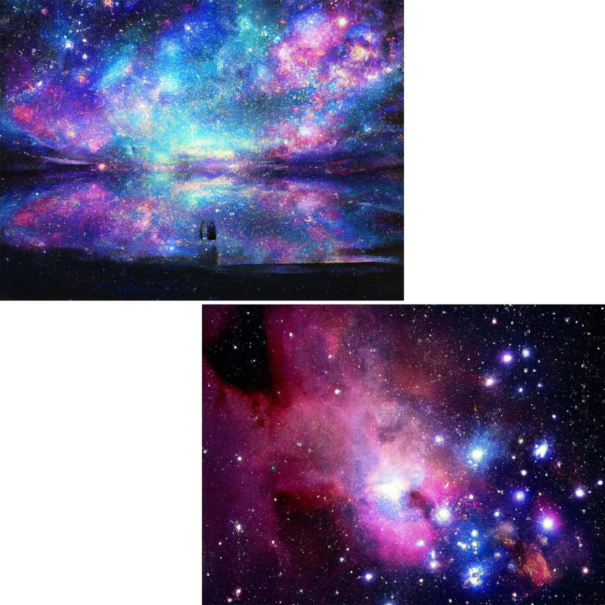 SKRYUIE 2 Pack 5D DIY Diamond Painting Starry Sky & Aurora Full Drill Paint with Diamonds, Polar Lights Rhinestone Wall Mosaic Home Decor 12x16 inch (30x40cm) SKRYUIE