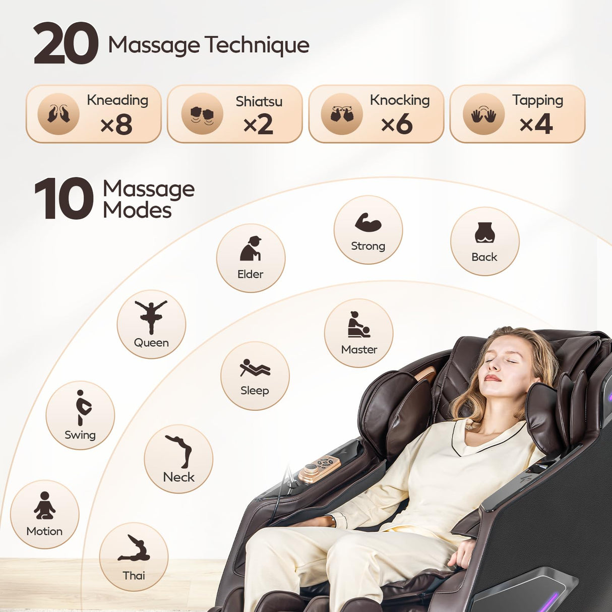 4D Massage Chairs Full Body,Zero Gravity SL-Track Shiatsu Massage Chair Recliner,Core Heating,20 Massage Techniques,Deep Yoga Stretch,Foot Rollers, Ai Voice,Touch Screen,Wireless Charging armali