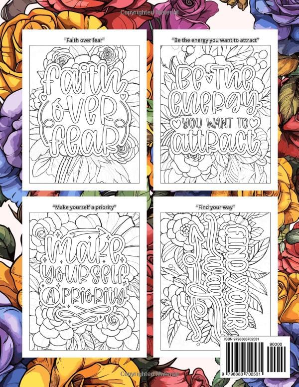 Positive Affirmations Coloring Book: A Daily Emotional Self-Help and Self-Love Book WoodArtSupply