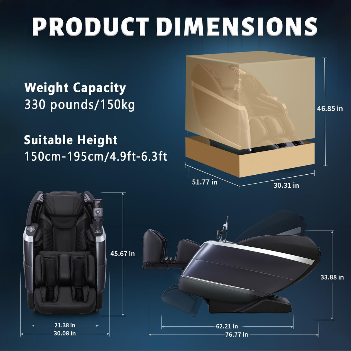 HealthRelife 4D Massage Chair Full Body, 166° Flexible Track, 18 Modes, 11Technique, 36 Airbag Massage, with Yoga Stretch, Foot Massage, Zero Gravity Massage Recliner(Black) HealthRelife