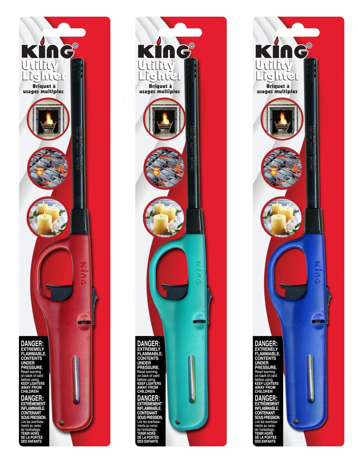 Mango Kingdom 3 Pack King BKOU172 Multi Utility Lighter Assorted Colors KING