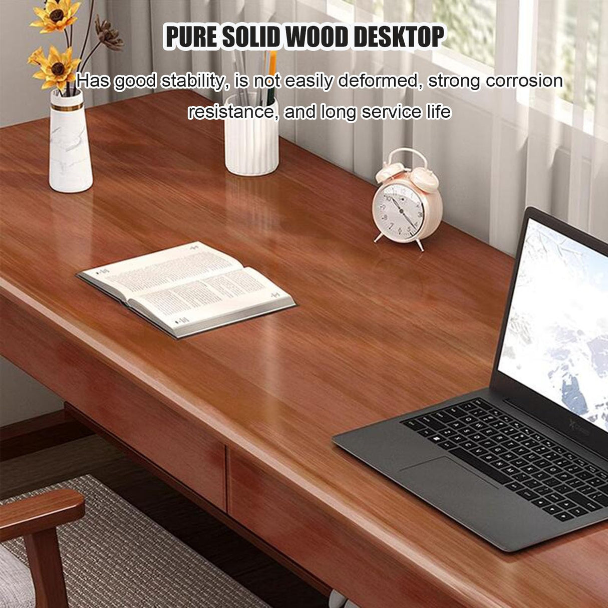 SUZEPER Extra Large Two Person Office Desk,Wooden Double Computer Desk with 2 Drawers and Storage Shelves, Study Writing Table for Home Office Workstation(63" L x 24" W, F) SUZEPER