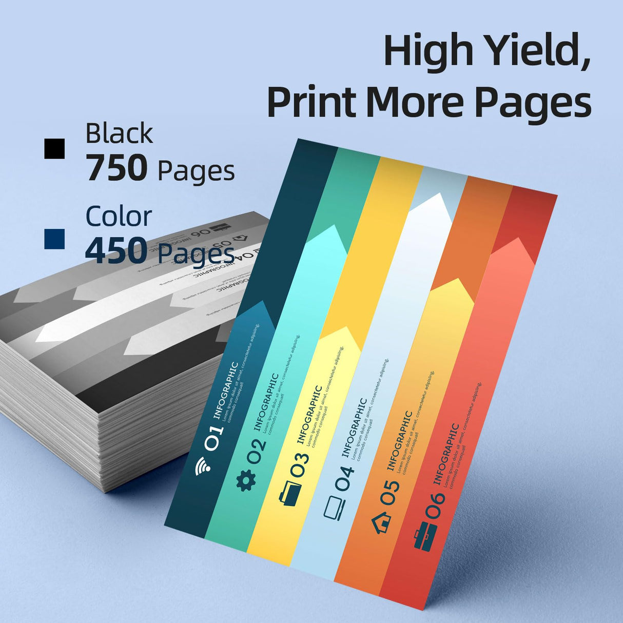 Neiber 63XL Printer Ink Compatible for HP 63XL Ink Cartridges Combo Pack Black and Color Compatible for HP Ink 63 Fit for Officejet 3830 4650 5255 5258 Envy 4520 3634 Deskjet 1112 2132 3630 Printer Neiber
