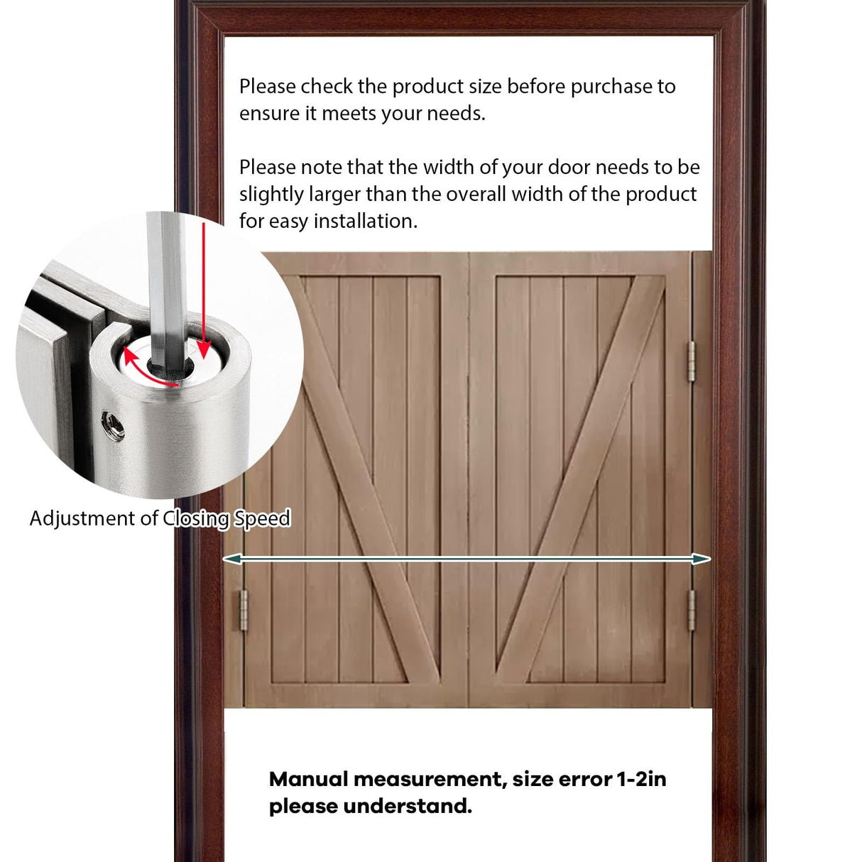 Solid Wood Swing Door Cafe Saloon Swinging Doors with Hardware Easy Installation Two-Way Open Bar Kitchen Entrance Partition Half-Door Auto Close 28 30 32 34 36 38 40 42 44 45 47 49 51 53 55 57 59"(Wh Sepsephiria