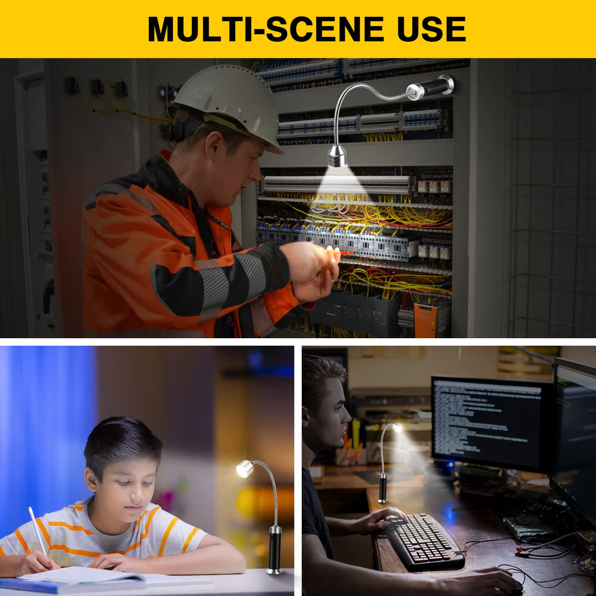 Barbecue Grill Lights, Grilling Gifts for Men Dad, BBQ Grill Accessories for Outdoor, Magnetic Base, Super Bright LED, 360 Degree Flexible Gooseneck, Stocking Stuffers, Pack of 2 Apicey