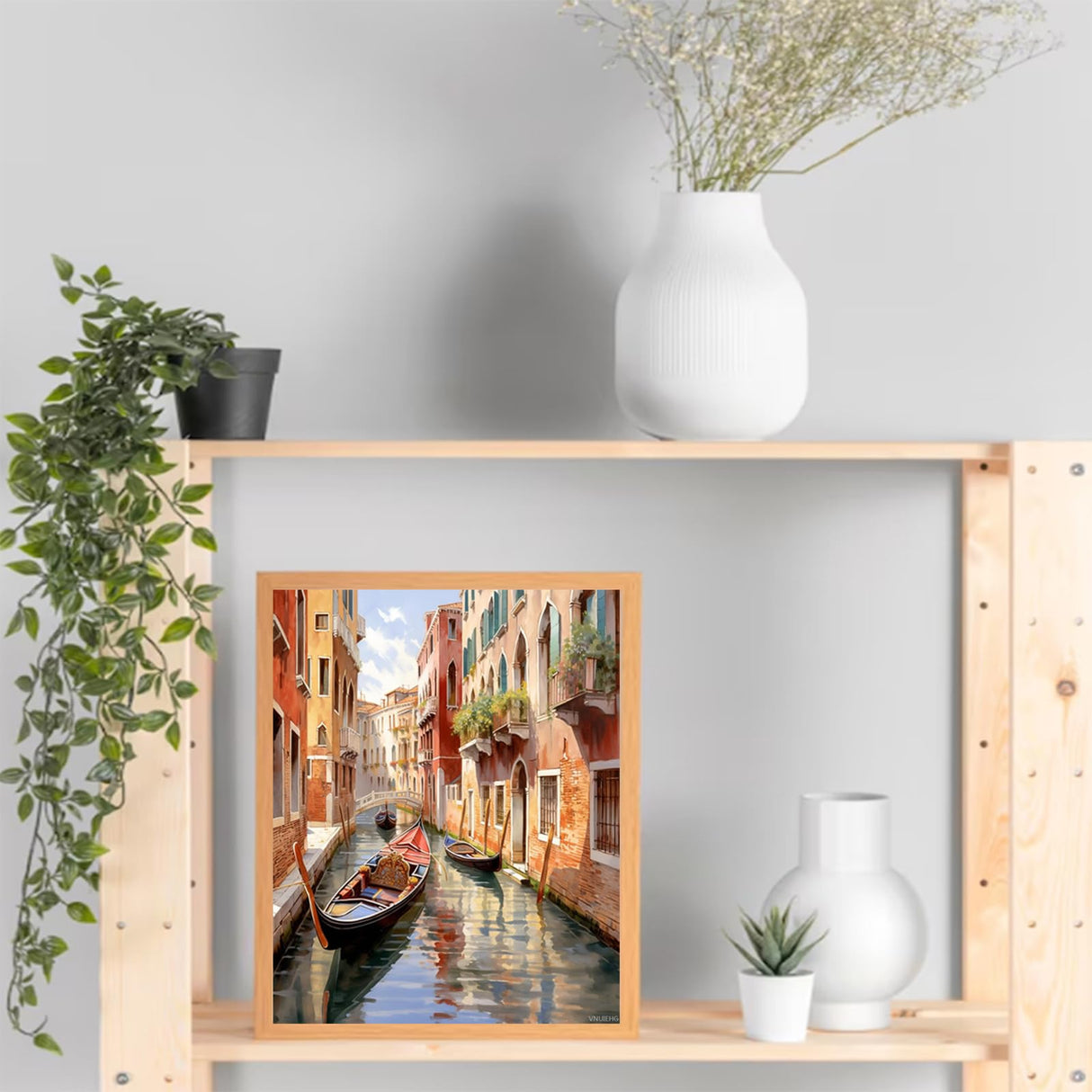 VNUIEHG Venice Canal Paint by Number Kits for Adults, Traditional Architecture of Venice Paint by Numbers, Water City Boats Acrylic Oil Painting Hand-Painted Gift for Home Decor Unframe 16x20 Inch VNUIEHG