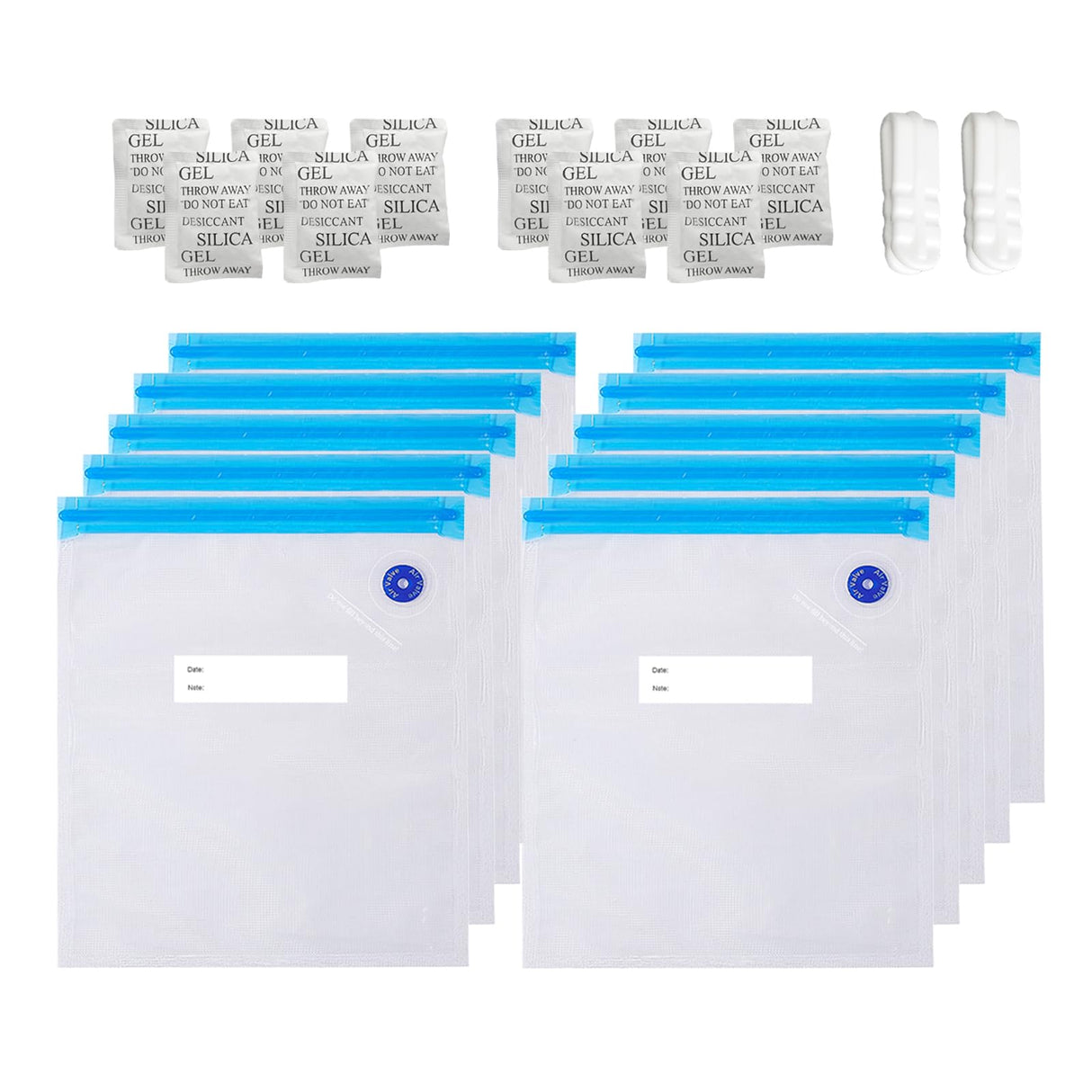 3D Printer Filament Vacuum Storage Bags Kit, TIOPY 10 Thicken Spool Storage Sealing Bags with 10 Desiccant and 2 Seal Clip, 11.8x13.4 in, Keep Filament Dry, For PLA/PETG/TPU/ABS 1.75 mm, No pump TIOPY