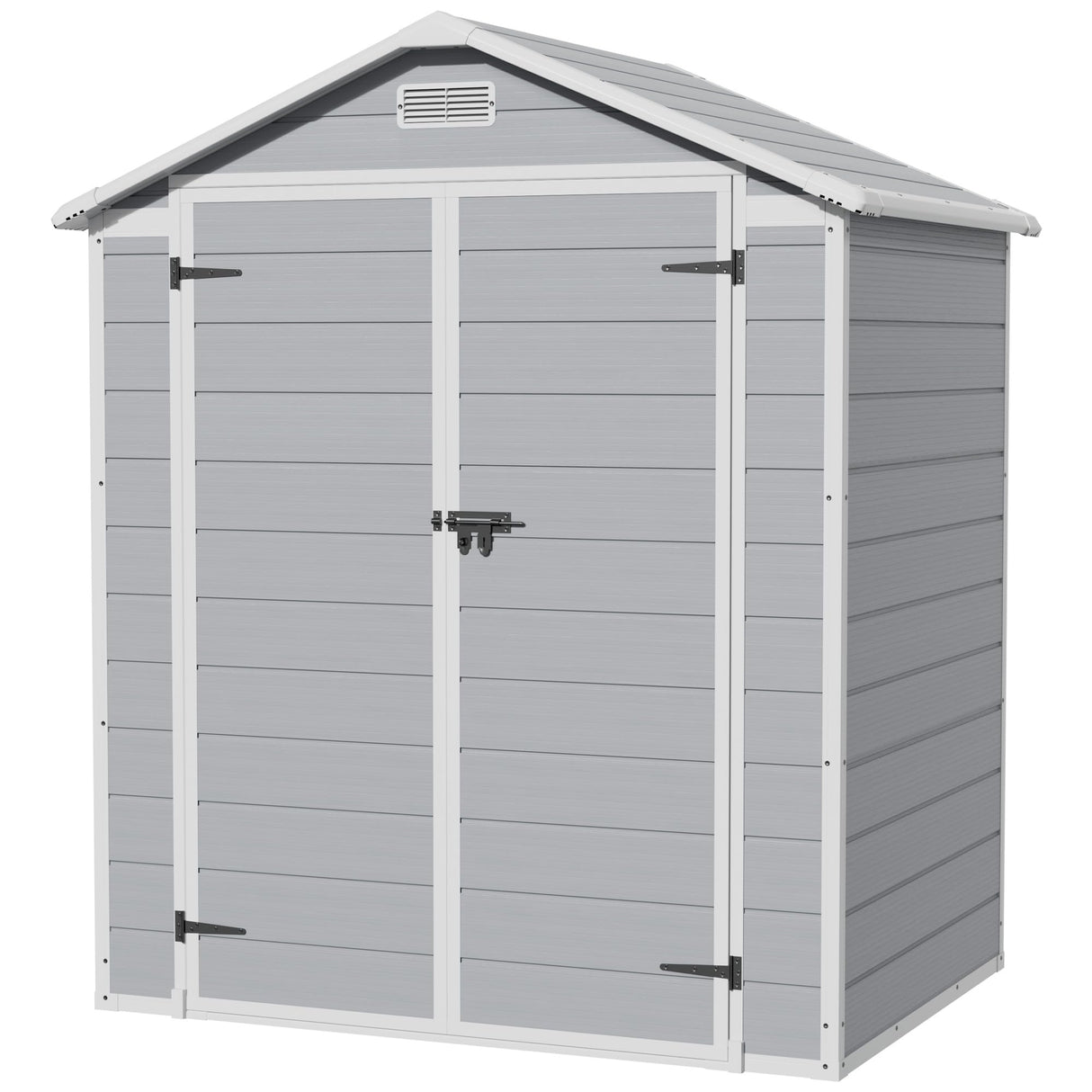 Flamaker 6 x 4 FT Outdoor Storage Shed, Garden Resin Shed with Floor, Plastic Tool Shed with Lockable Door for Backyard Patio Lawn Pool Flamaker