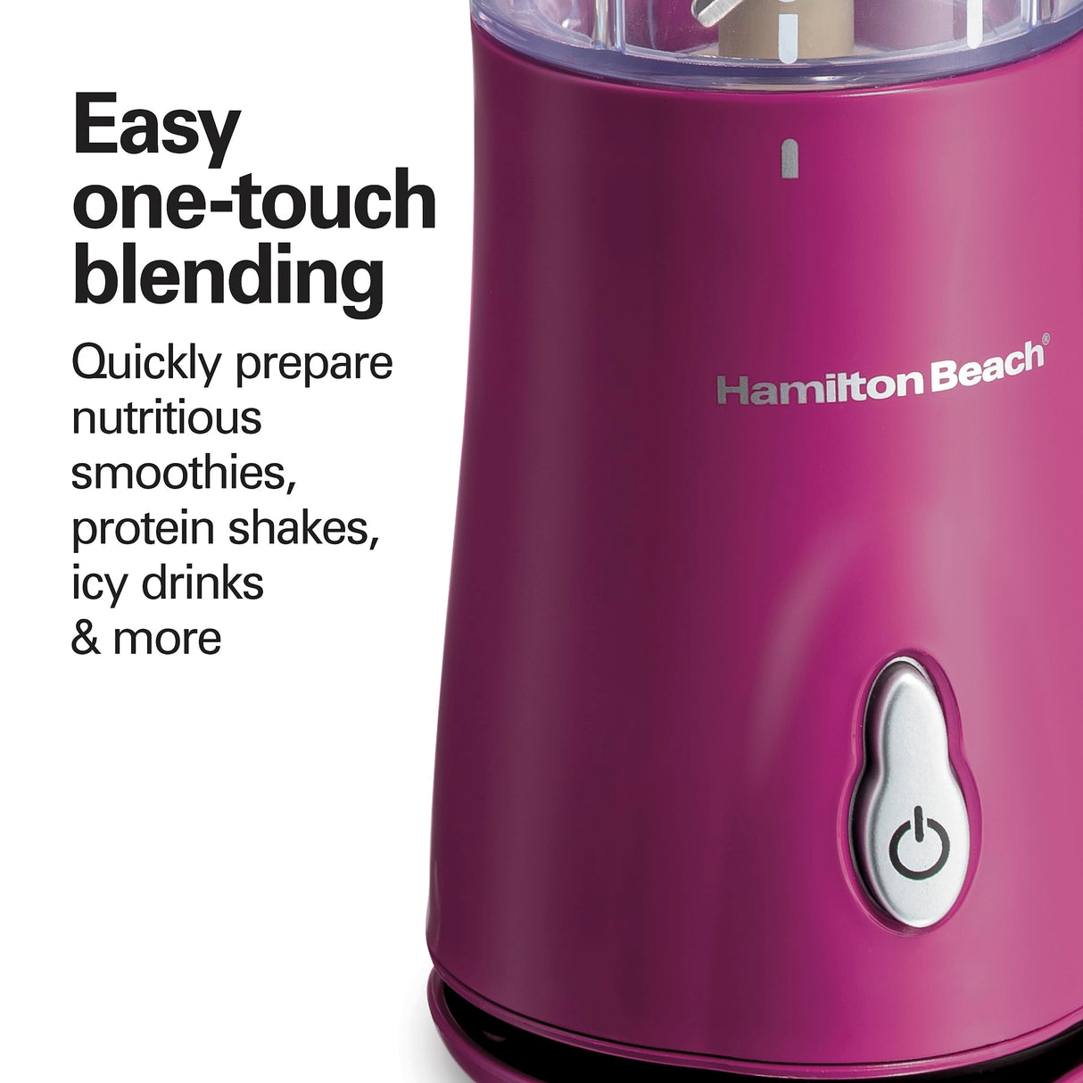 Hamilton Beach Portable Blender for Shakes and Smoothies with 14 Oz BPA Free Travel Cup and Lid, Durable Stainless Steel Blades for Powerful Blending Performance, Raspberry (51131) Hamilton Beach