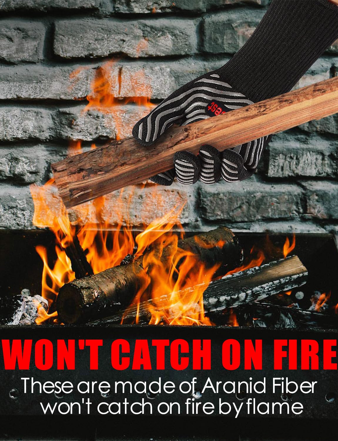 WEEDABEST Hot BBQ Gloves Heat Resistant Kitchen Oven Mitts Professional Long Heat Resistant Cooking Gloves for Grill,Grilling,Smoker,Barbeque,13.5 inch-Gray WEEDABEST