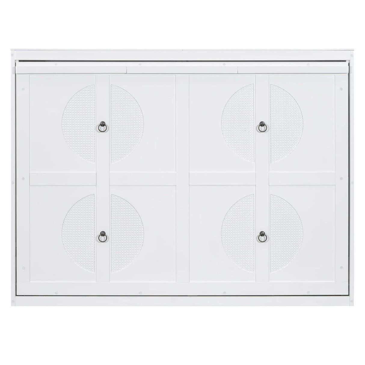 Harper & Bright Designs Full Size Murphy Bed Frame with Charging Station, Wooden Murphy Cabinet Bed, Space-Saving for Living Room, Guest Room, White Harper & Bright Designs