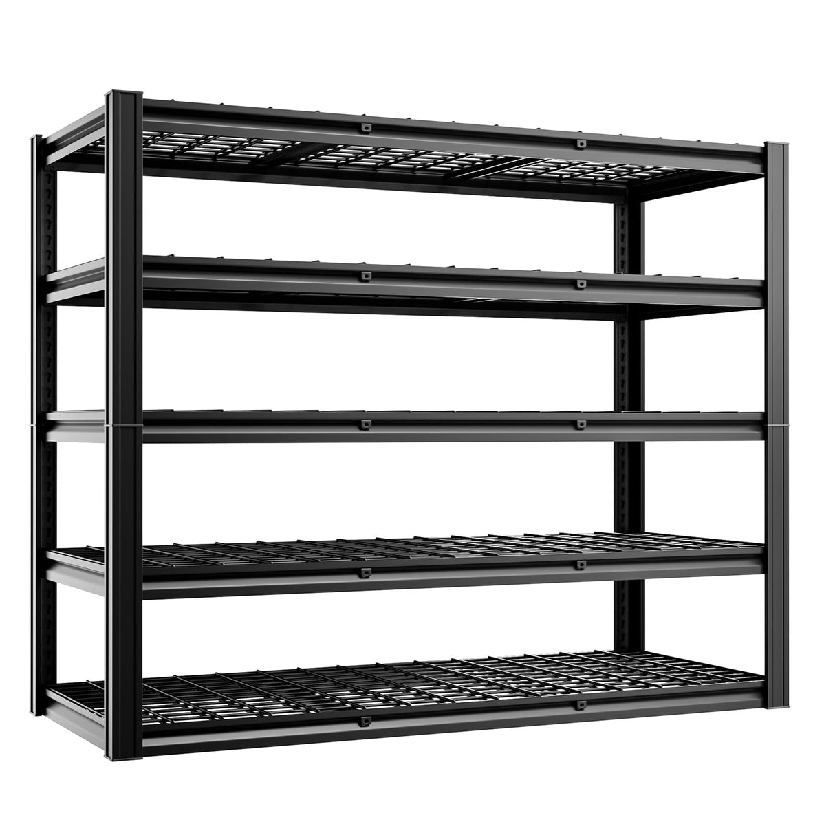cynnda 5-Tier 60”W x 24”D x 72”H Garage Shelving 5-Tier Storage Shelves 3000LBS Heavy Duty Metal Shelf Adjustable Rack Units Suitable for Garage Basement Kitchen Warehouse Utility Shelves (Black) cynnda
