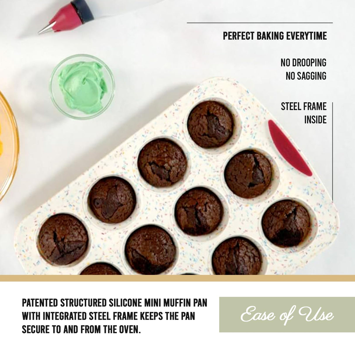 Trudeau - 5118553 Trudeau Structured Silicone Muffin Pan, 12 Cup, Confetti/Fuschia Trudeau