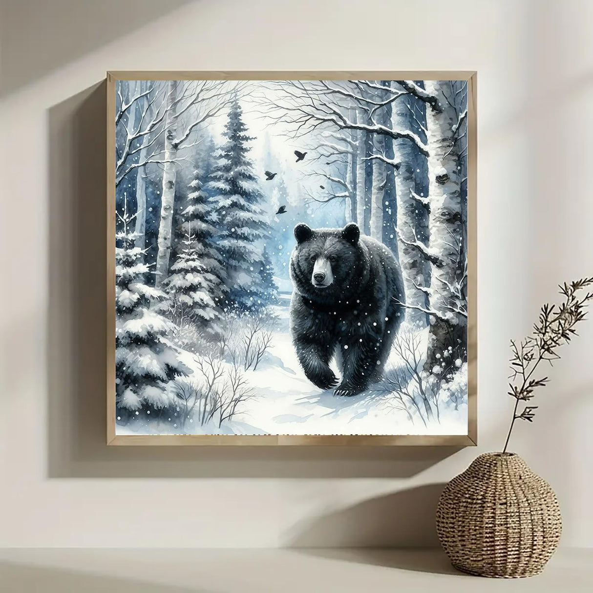 Forest Bear Diamond Painting Kits for Adult, 5D Diamond Painting Kits for Beginners, DIY Round Full Drill Animal Diamond Dot Gem Art Kits for Home Decor 12 X 12 Inch Morudeor