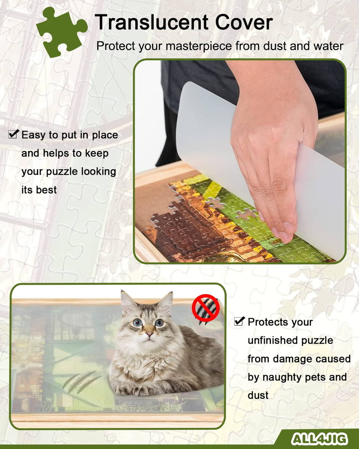 ALL4JIG 2000 Piece Rotating Puzzle Board with Drawers and Cover,29.7"x41.3"Portable Wooden Jigsaw Puzzle Table for Adults Portable,Lazy Susan Spinning Puzzle Boards Birthday Gift for mom ALL4JIG