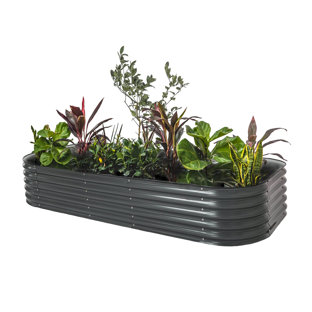 Vego garden Raised Garden Bed Kit, 17" Tall 10 in 1 Modular Raised Garden Beds Kit, Metal Planter Box for Vegetables, Flowers, Herbs, Modern Gray Vego garden