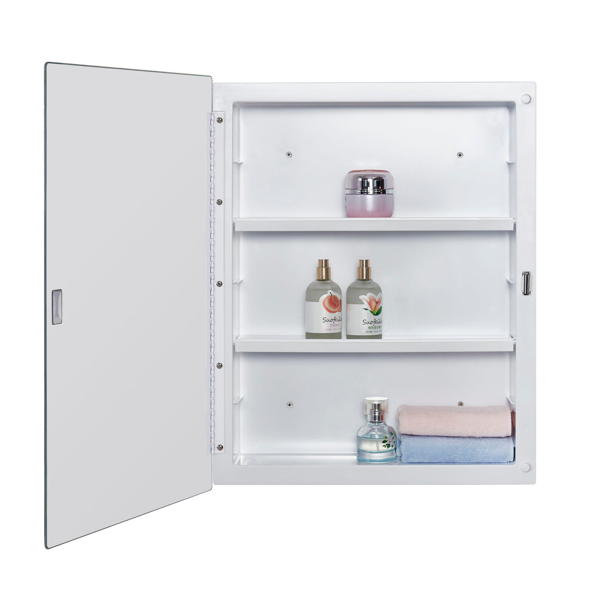 IDYLLOR Plastic Medicine Mirror Cabinet for Bathroom 16 x 20 inch, Surface and Recessed Mount IDYLLOR