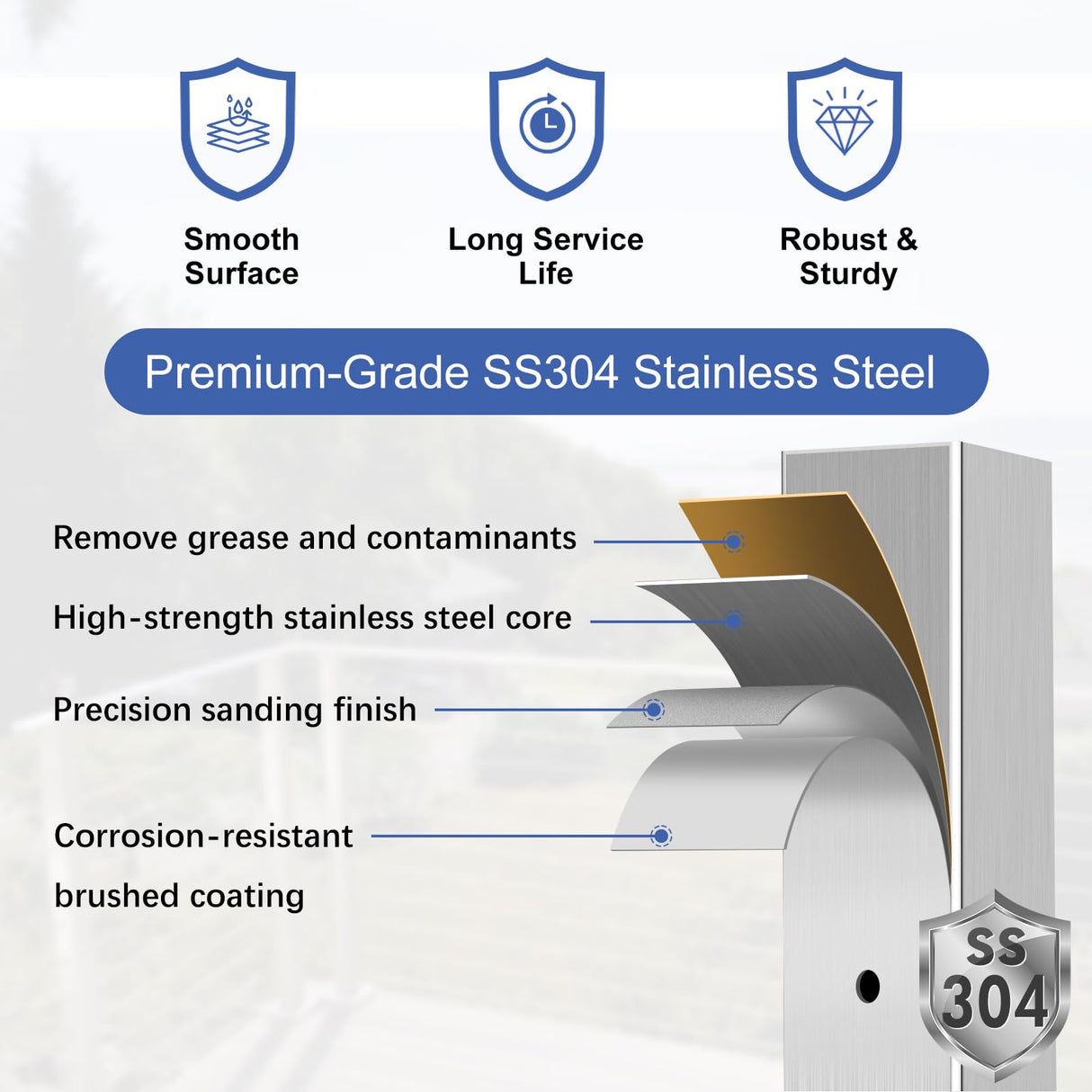 Gyykzz 4 Pack Cable Railing Post 42" (Post 41"x2"x2"), Fixed Top Mount Level Drilled Railing Post with Cable Sleeves, Stainless Steel Level Line Post Handrail Post, Brushed Finish Flat Top Deck Post Gyykzz