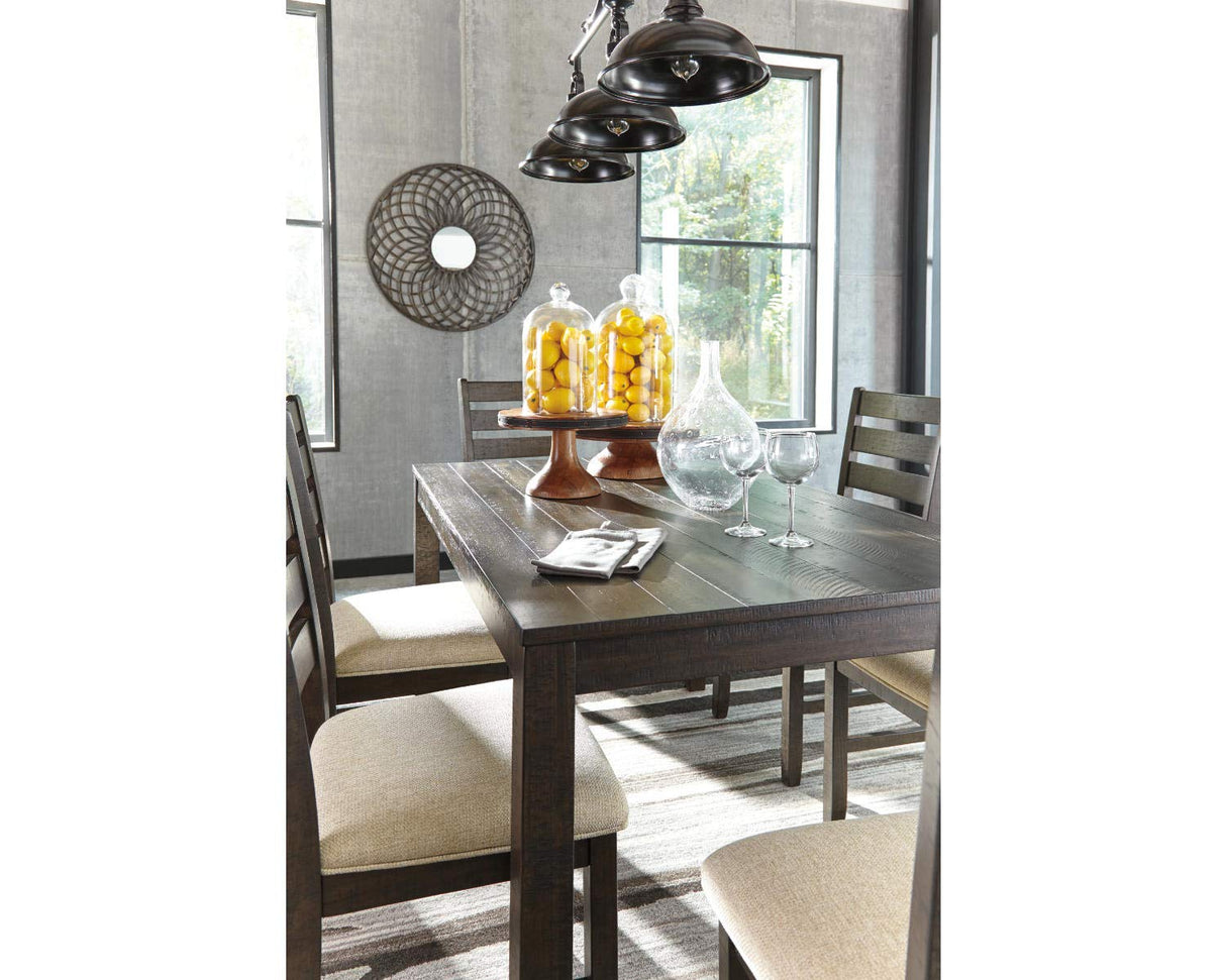 Signature Design by Ashley Rokane 20" Dining Room Table Set with 6 Upholstered Chairs, Brown Signature Design by Ashley