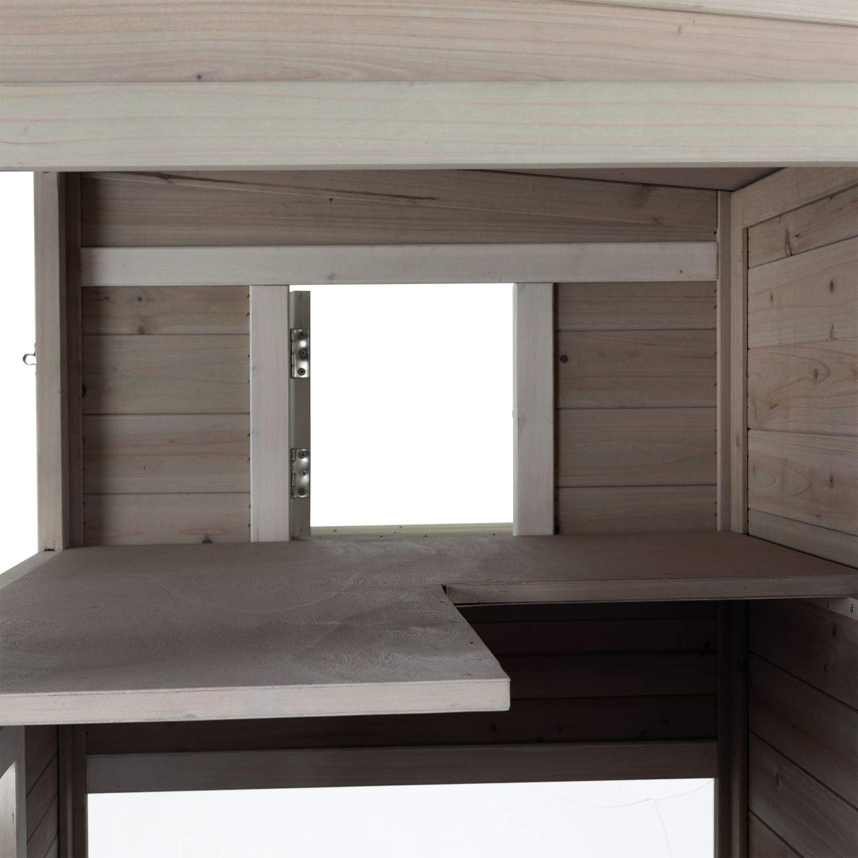 TRIXIE Outdoor Cat House, Weatherproof 3-Story Cat House with Multiple Levels, Doors & Windows with Latches, Outdoor Shelter for Cats, Brown/White Fir Wood TRIXIE