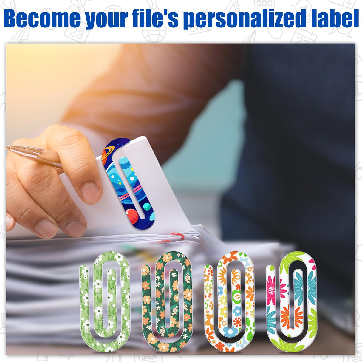 20 Pack Sublimation Paper Clips Sublimation Blank Thermal Acrylic Paperclip Mockup,4 x 2 inch Jumbo Paperclip Design for Sublimation, Creative Gift for Office, Classroom Supplies, Paperclip libfrnt