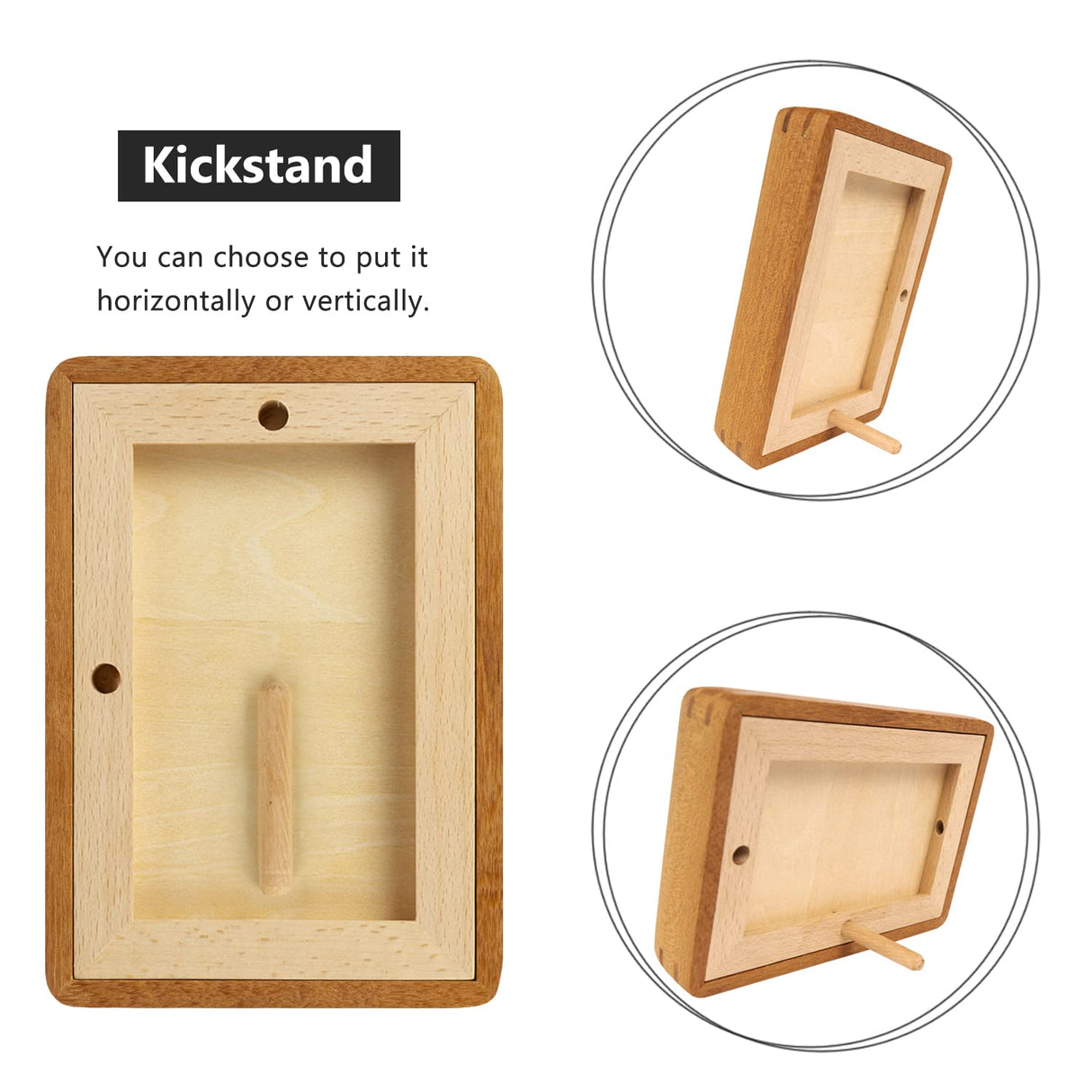 Natural Wood Photo Frames Inspired Tabletop Picture Frame with Mat, Vertical or Horizontal Display (Teak, 4x6 matted to 3x5) WoodArtSupply